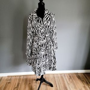 Zebra print bubble hem jacket